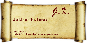 Jetter Kálmán névjegykártya